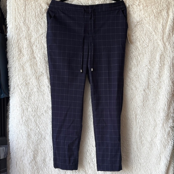 a new day Women's Navy Checkered Ankle Pants - Picture 1 of 11